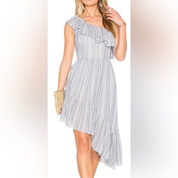 LoveShackFancy Dresses & Skirts - LoveShackFancy Pamela Dress Asymmetrical One Shoulder Blue Medium